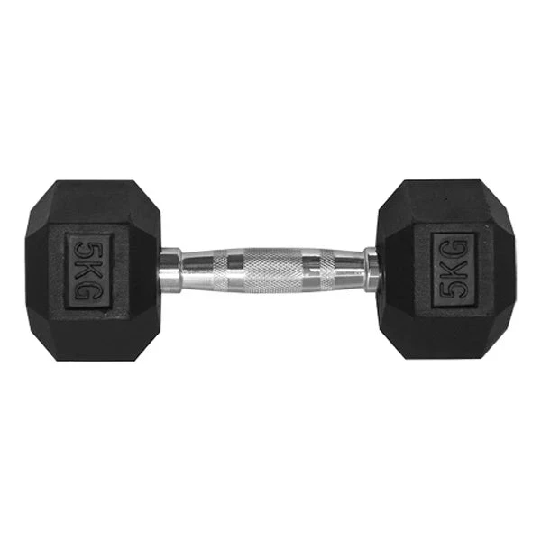 5KG HEX DUMBBELL - RUBBER COATED (Sold Individually)